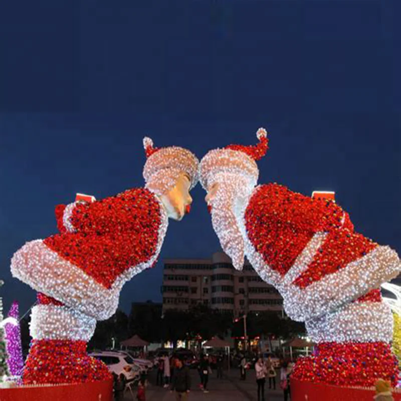 Outdoor Commercial Grade 3D LED Christmas Wire Frame Snowman Light up Sculptures of Snowman for Christmas Displays