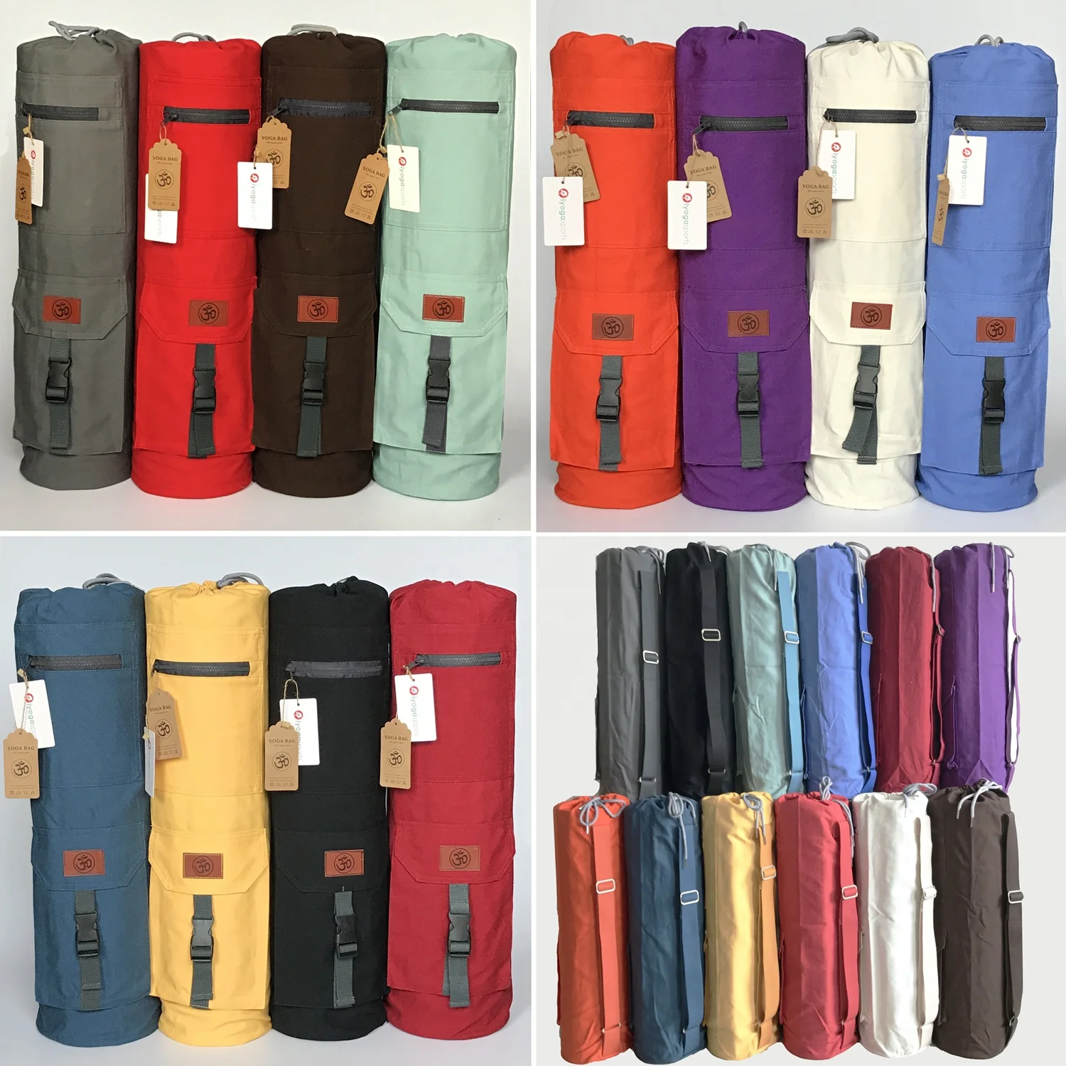 
100% organic cotton yoga mat bag high quality cotton yoga bag with 2 pocket designed by iyogasports 