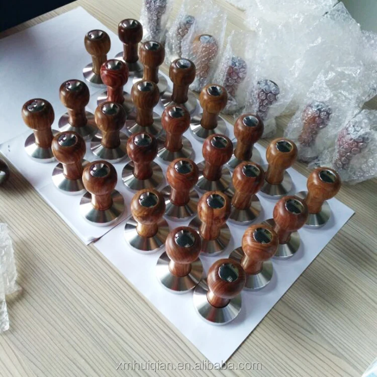 Wholesale wood professional 53mm flat base coffee tamper