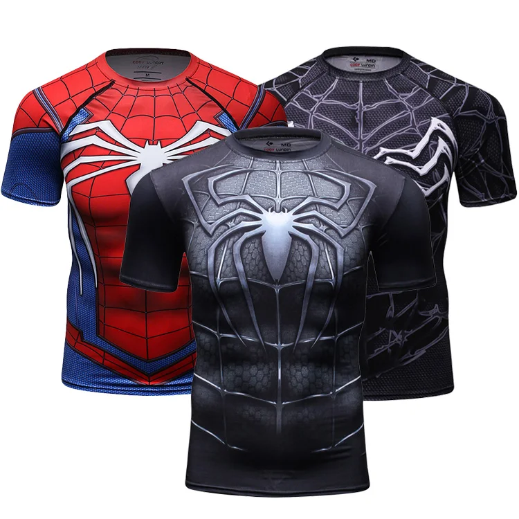 DC Comics Women Superhero Spiderman Halloween Costume T Shirt Fitness Tights Under Tees