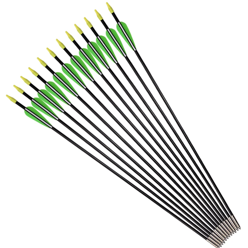 Wholesale Archery steel point TPU vanes fiberglass arrow shafts recurve bow arrow fiberglass shooting