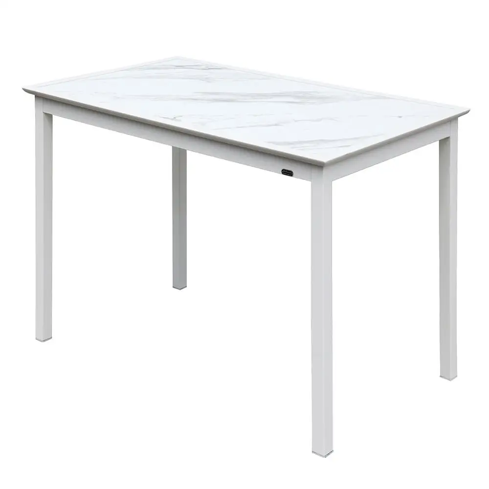 Modern Aluminum Frame Tempered Glass Top Patio Outdoor Indoor Bar Table