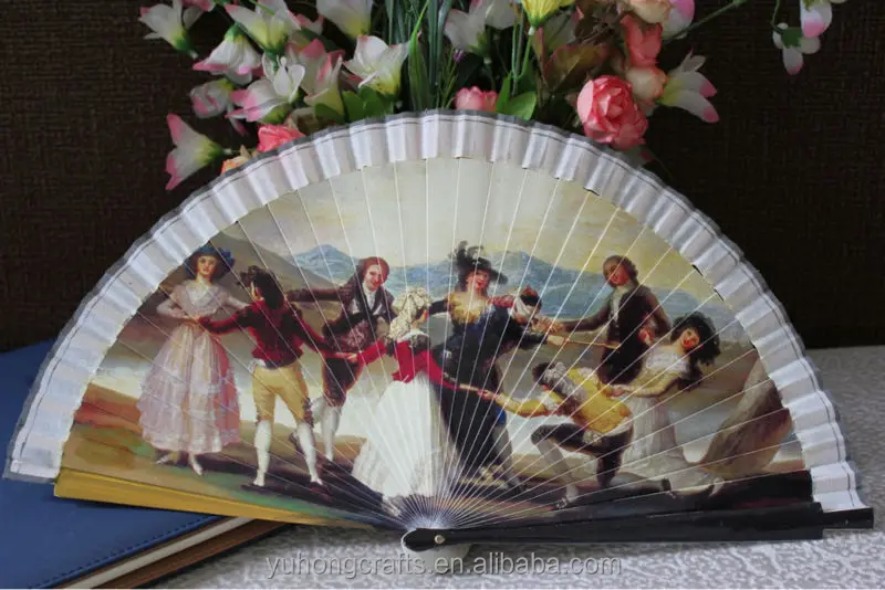 
Hand-painted Spanish wood fan 