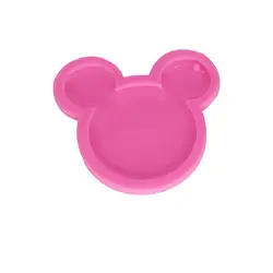 S520 Shiny keychains mould glossy silicone mold Cartoon mouse head key ring mold for key chain