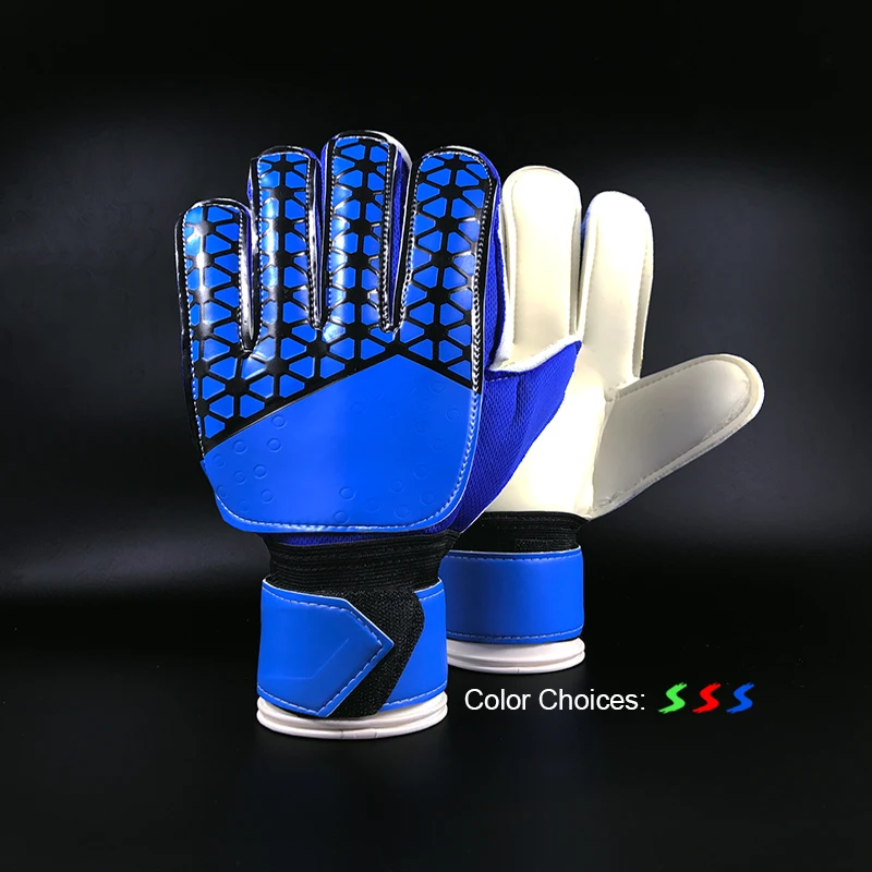Kids Men goalie soccer gloves 3mm thicken full latex 3mm Foam professional football goalkeeper gloves 5 finger save guard
