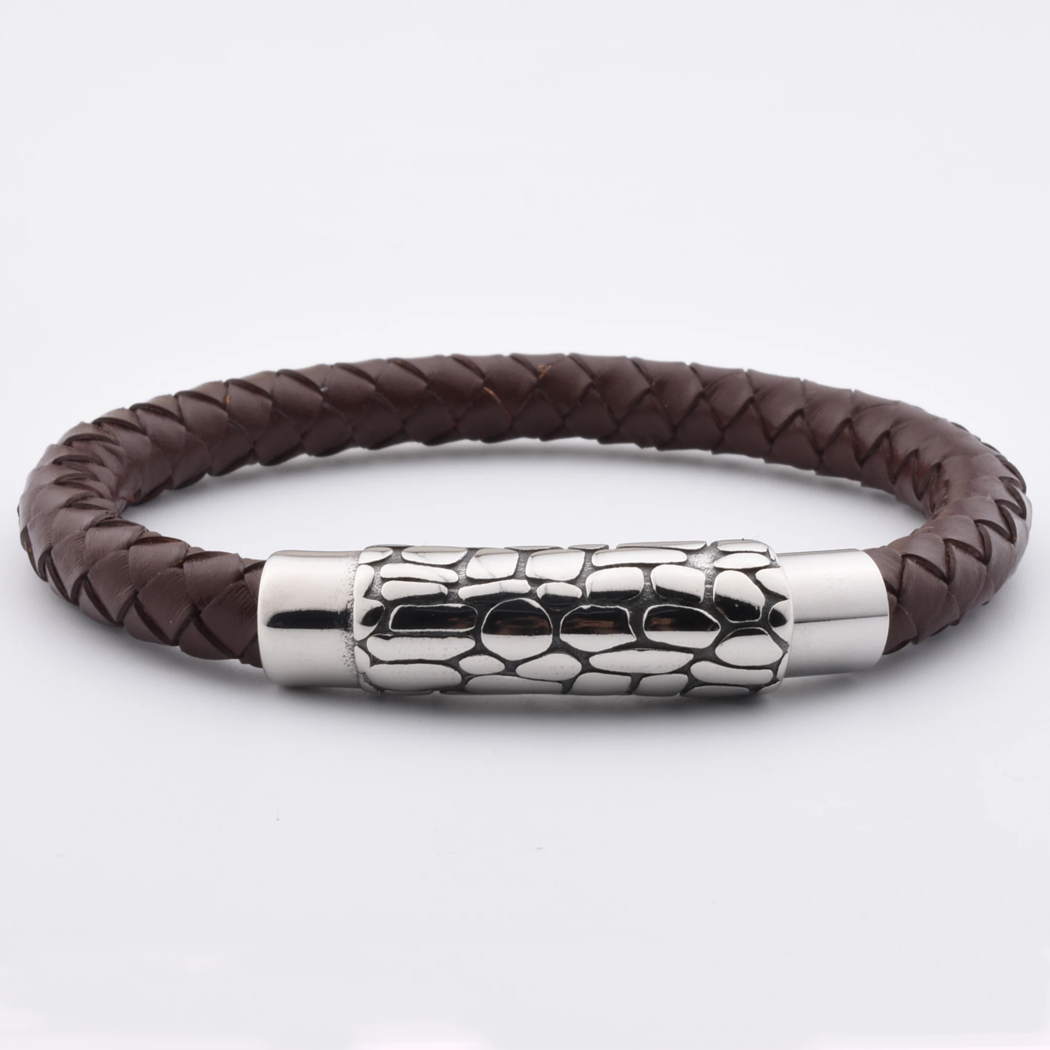 Newest Design Bulk Navy Blue Leather Bracelet Stainless Steel Accessories Multilayer For Men Black Wrap Leather Bracelet