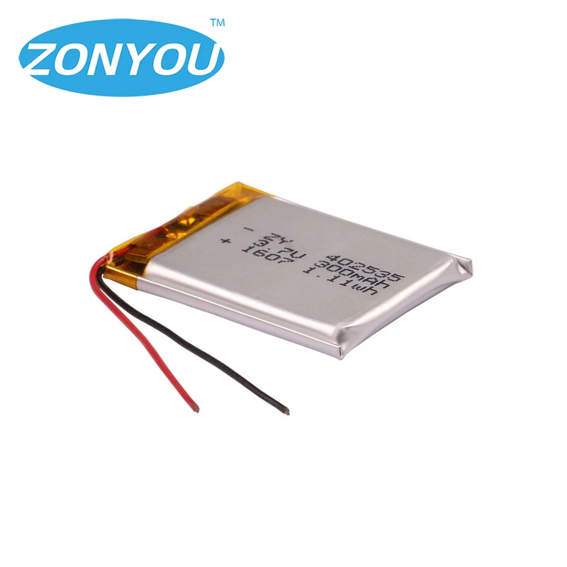 Deep cycle 300mah 3.7v li-polymer battery 402535