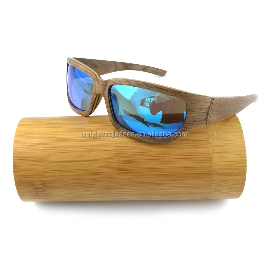 custom logo chic  sports laminated walnut wooden sunglasses