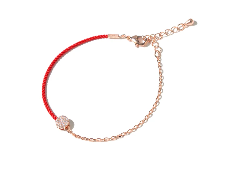 Half ring design red rope collocation gold chain bracelet bracelet is suitable for women to wear lucky bracelet at ordinary time