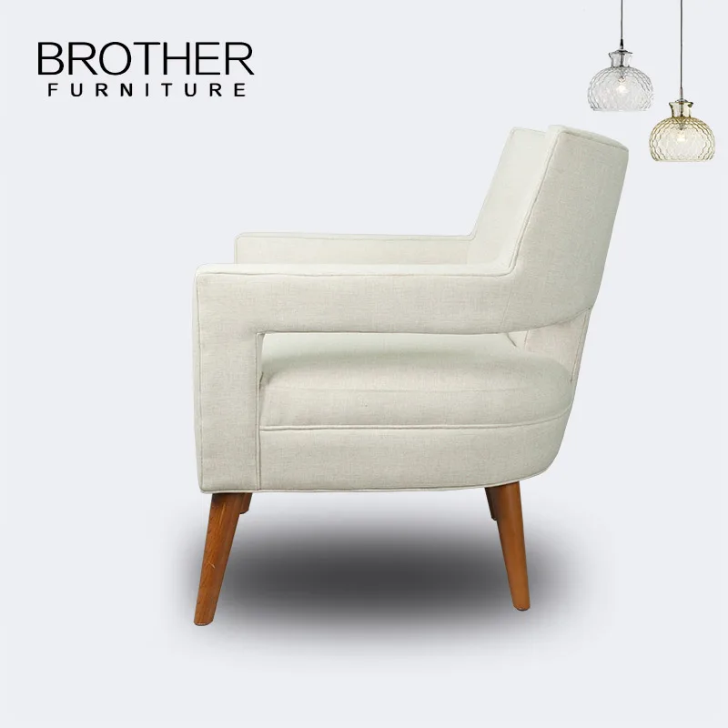 New products in 2022 Modern office furniture reception room white single sofa accent chair fabric