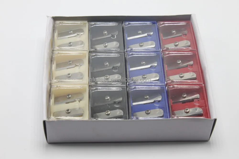 
Double Holes Plastic Cosmetic Pencil Sharpener For Eyebrow Lip Liner Eye Liner With Cleaner 