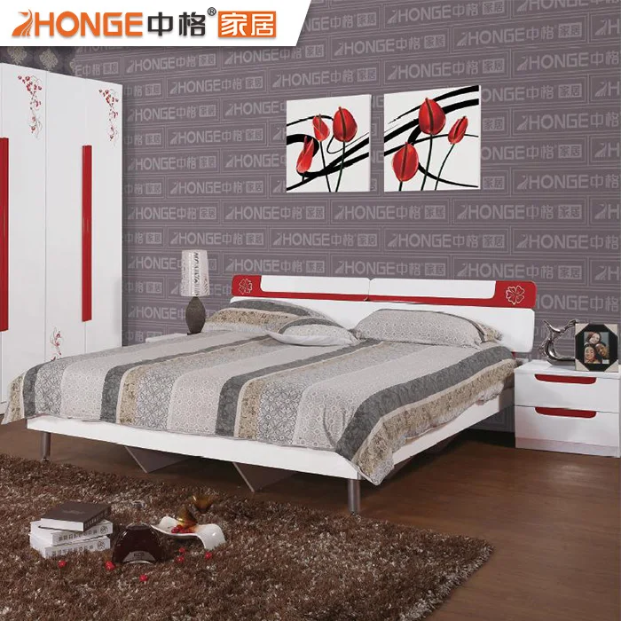 Cheap Chinese Furniture white high gloss bedroom furniture