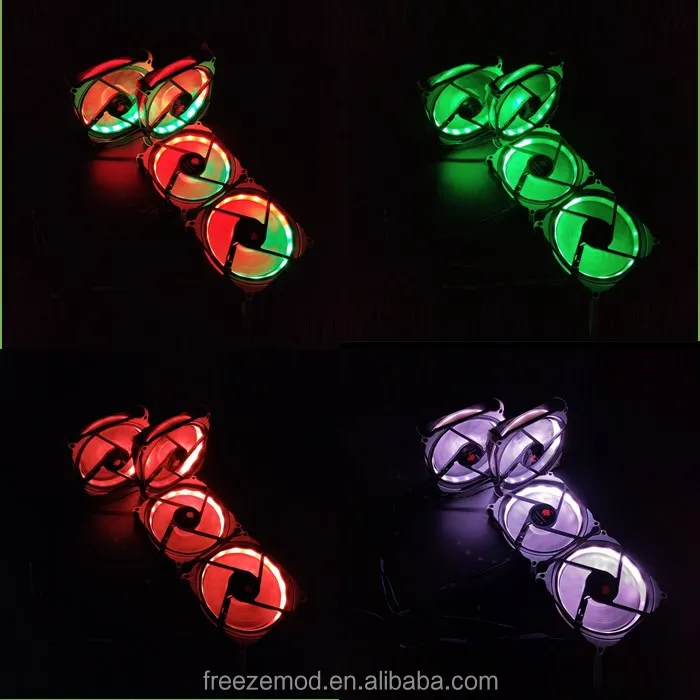 12V DC 120mm PC cooler LED computer fan RGB rainbow fan. FAN-QC