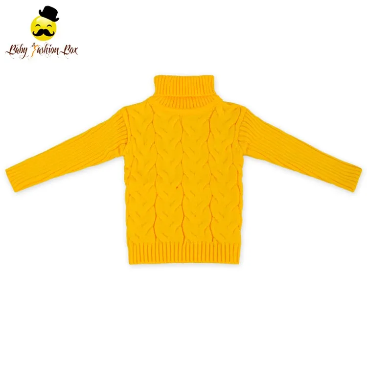 Pure Color Long Sleeve Turtleneck Pullover Clothes Kids Casual Knitted Sweater
