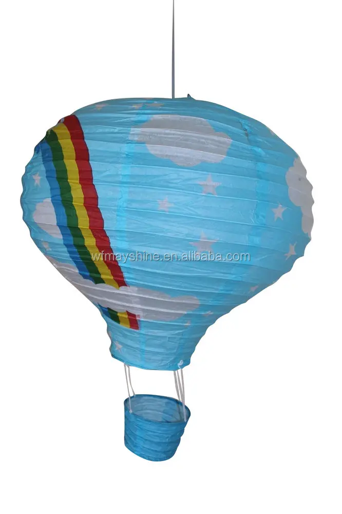 Party Supply Colored Rainbow hot air balloon paper lantern