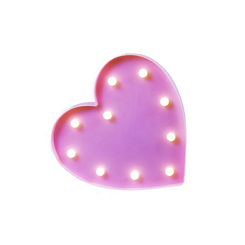 Hot Selling LED Heart-Shaped Table Decorative Marquee Modelling Light Battery Operated For Home, Party, Wedding Decoration