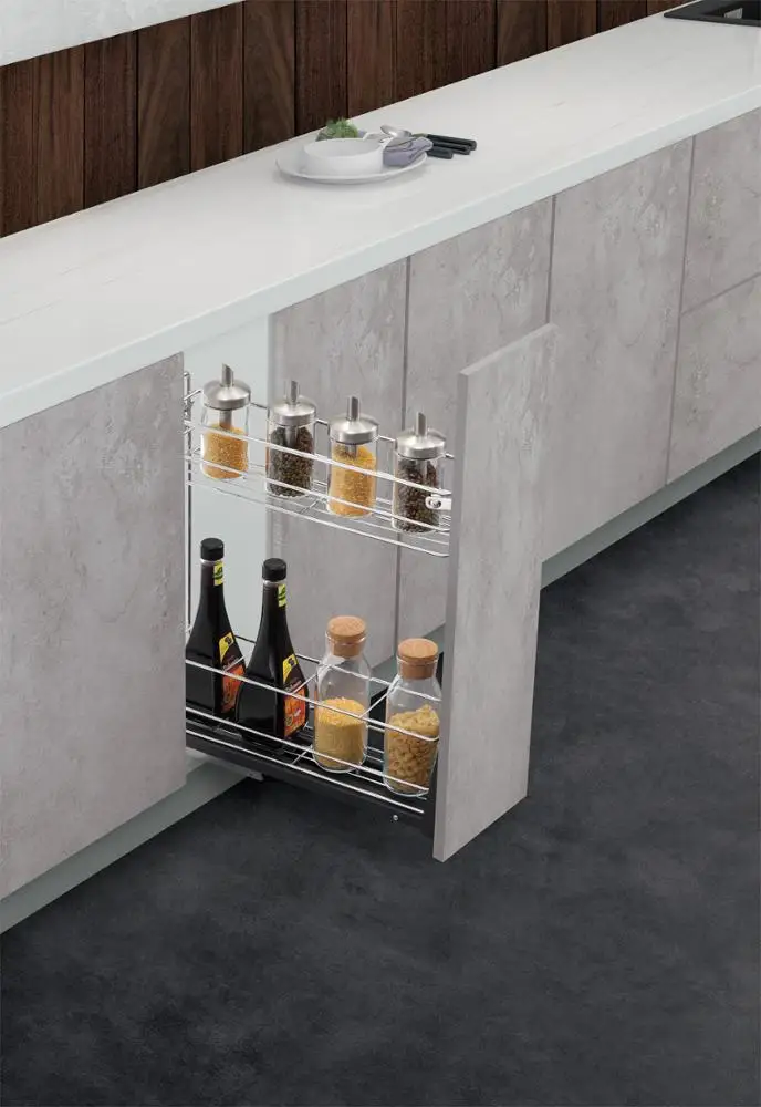 Kitchen Cabinet Bottle Pull out Basket Simple Basket