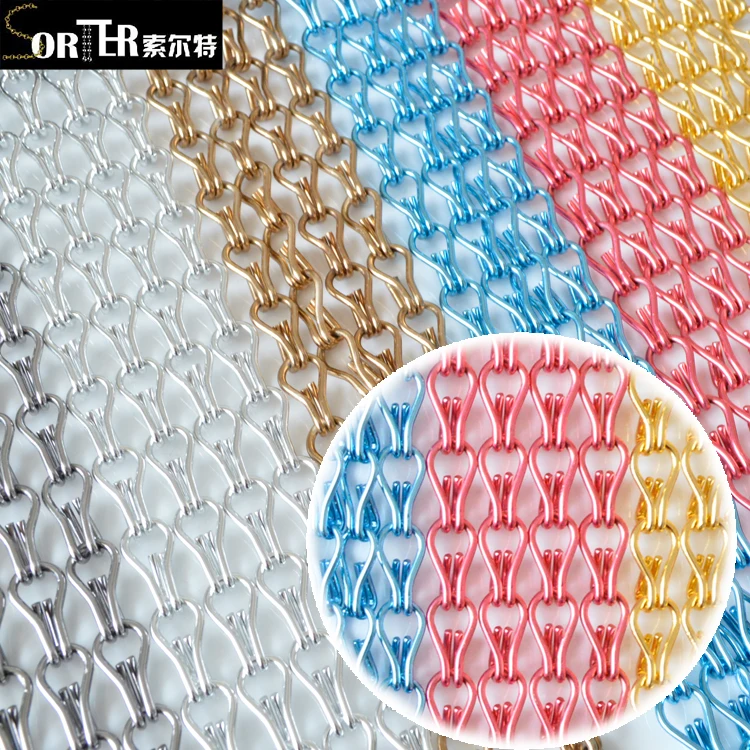 Aluminum chain link room divider curtain in half drop