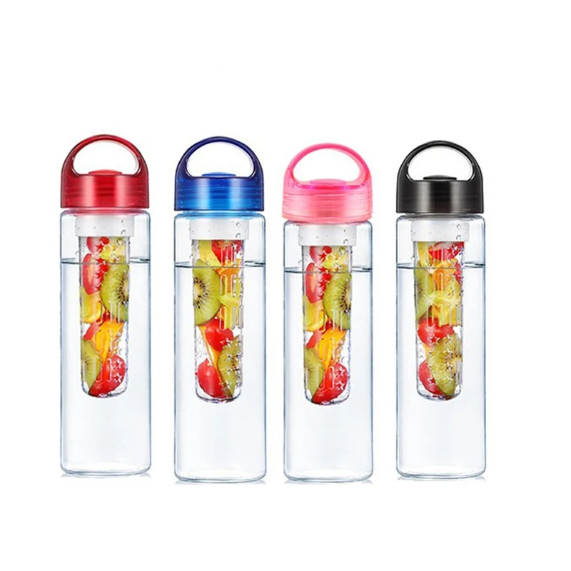 
700ML/800ML Wholesale creative fruit cups sports plastic bottle with lid custom logo 