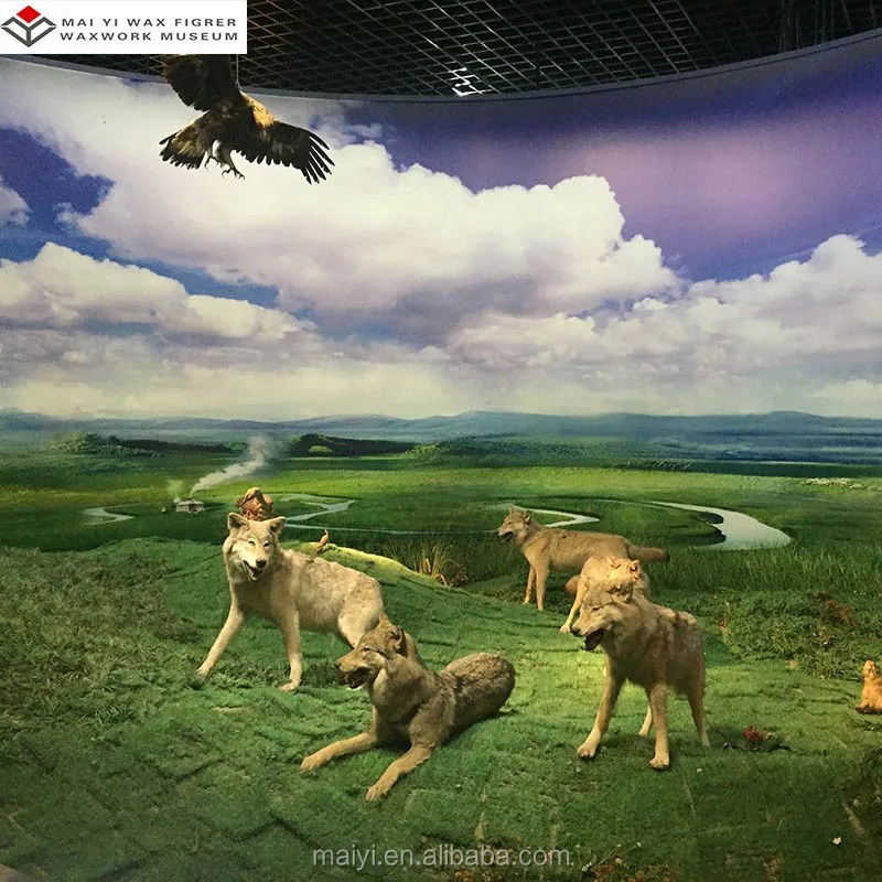 Realist Art Sculpture Of Life Size Wolf Statue With Top- quality