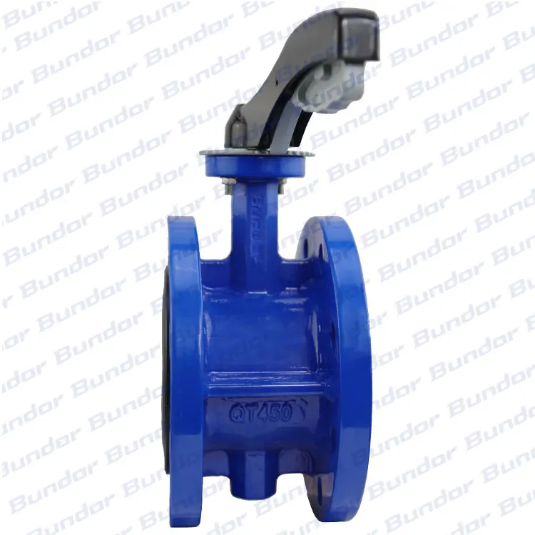 Bundor PN16 Ductile Iron manufacturing cast iron dn200 flange type Butterfly Valve