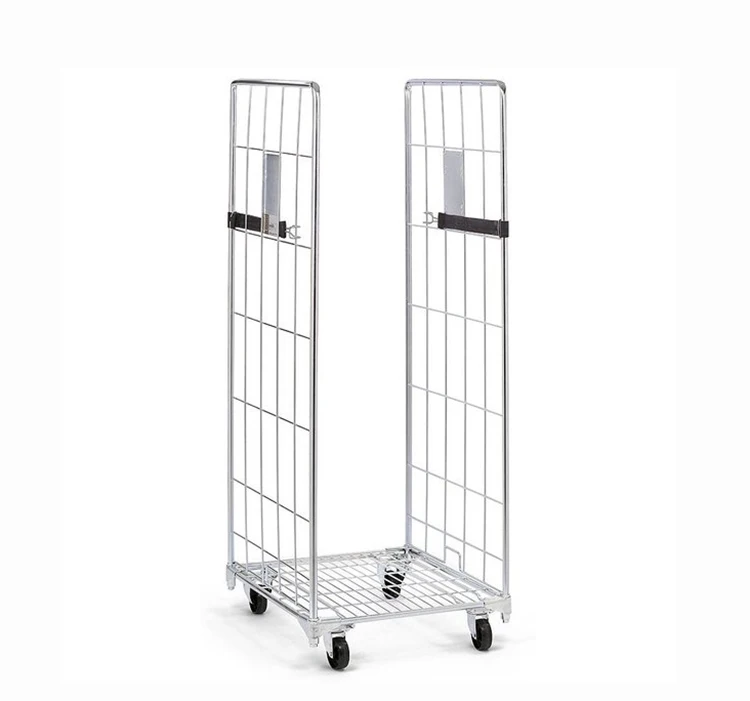 
Industrial warehouse tools galvanized metal mobile roll container cage trolley 