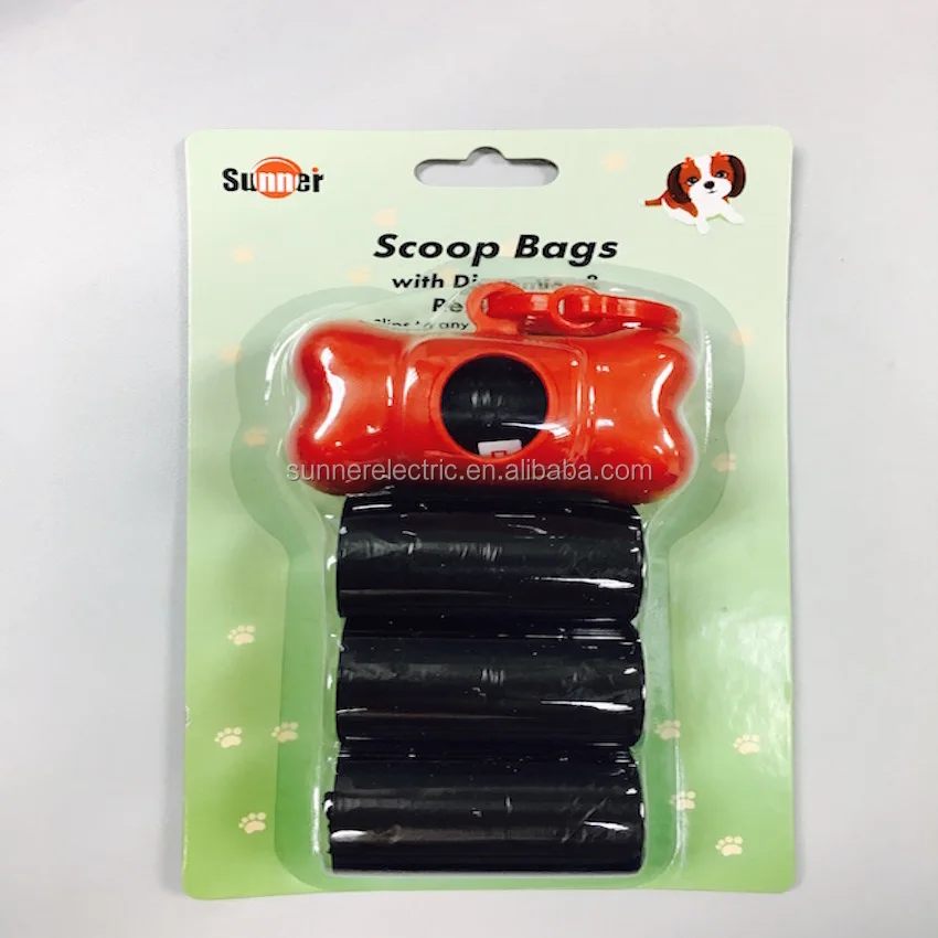 High Quality Solid Color PE Dog Waste Bag Refill Set With Dispenser