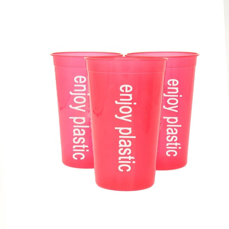 Custom Logo Plastic Drinking Cups Party Stadium Cups with Lid