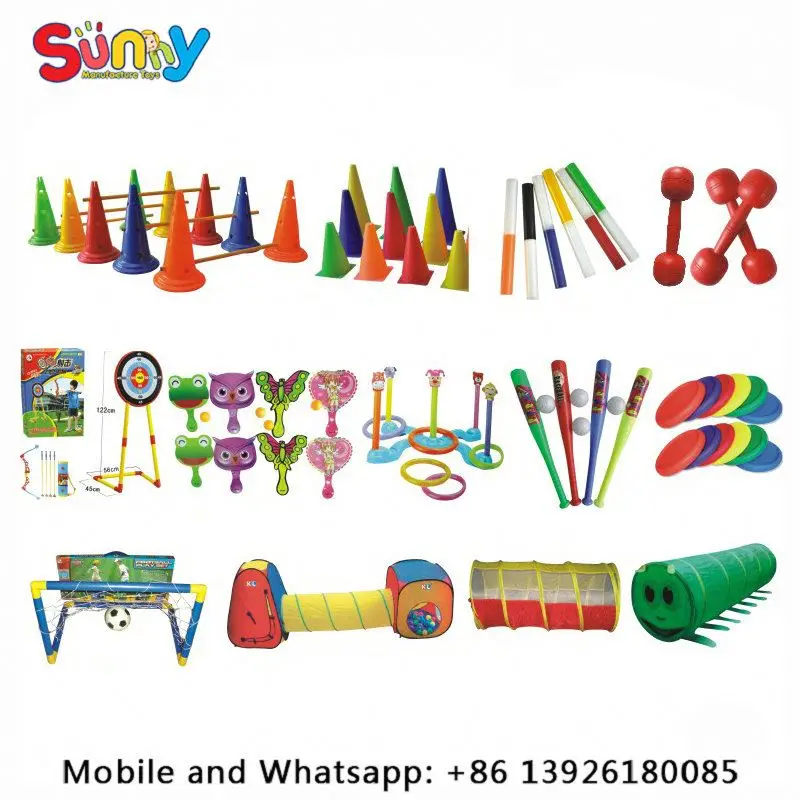 Kids outdoor playground slide for preschool Mark tube football and relay baton