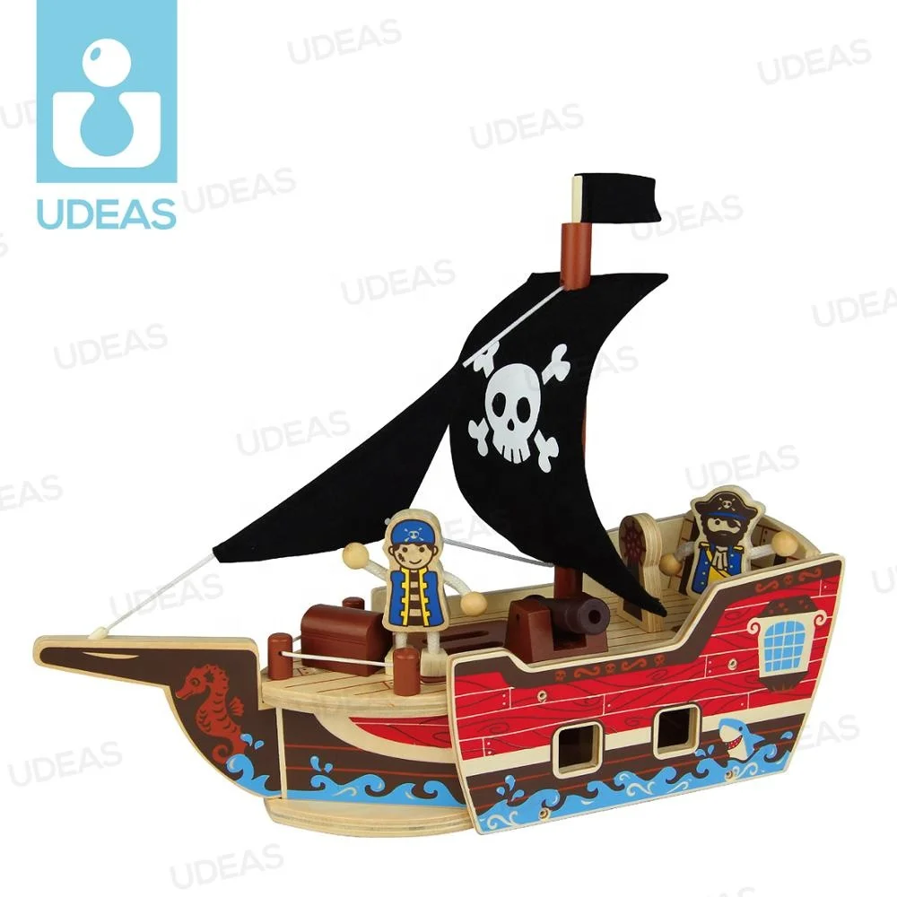 Wooden Educational DIY Pirate Boat Toy