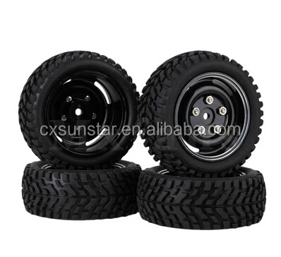 Aluminium Wheel Rims with Screws Rubber Tyres for RC1:10 On Road Car