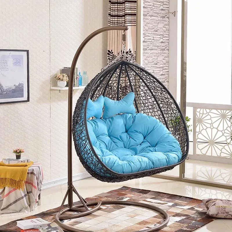 Hot selling aluminum frame outdoor double reclining seat hammocks hanging rattan swing chairs