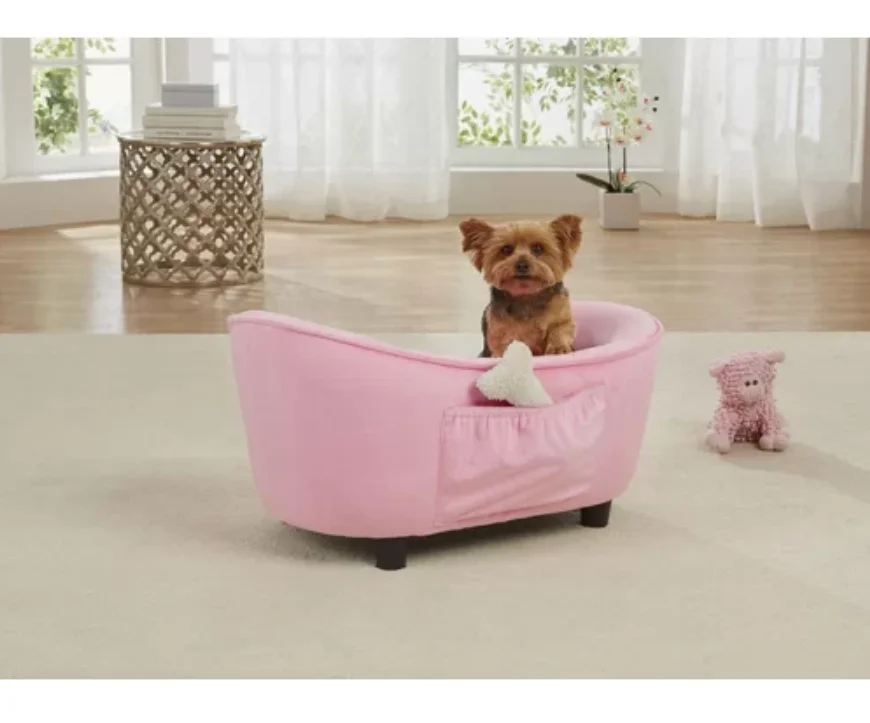 
home goods dog bed breathable high quality fabric for dog bed soft and comfortable hot sell noble yellow and brown dog sofa 