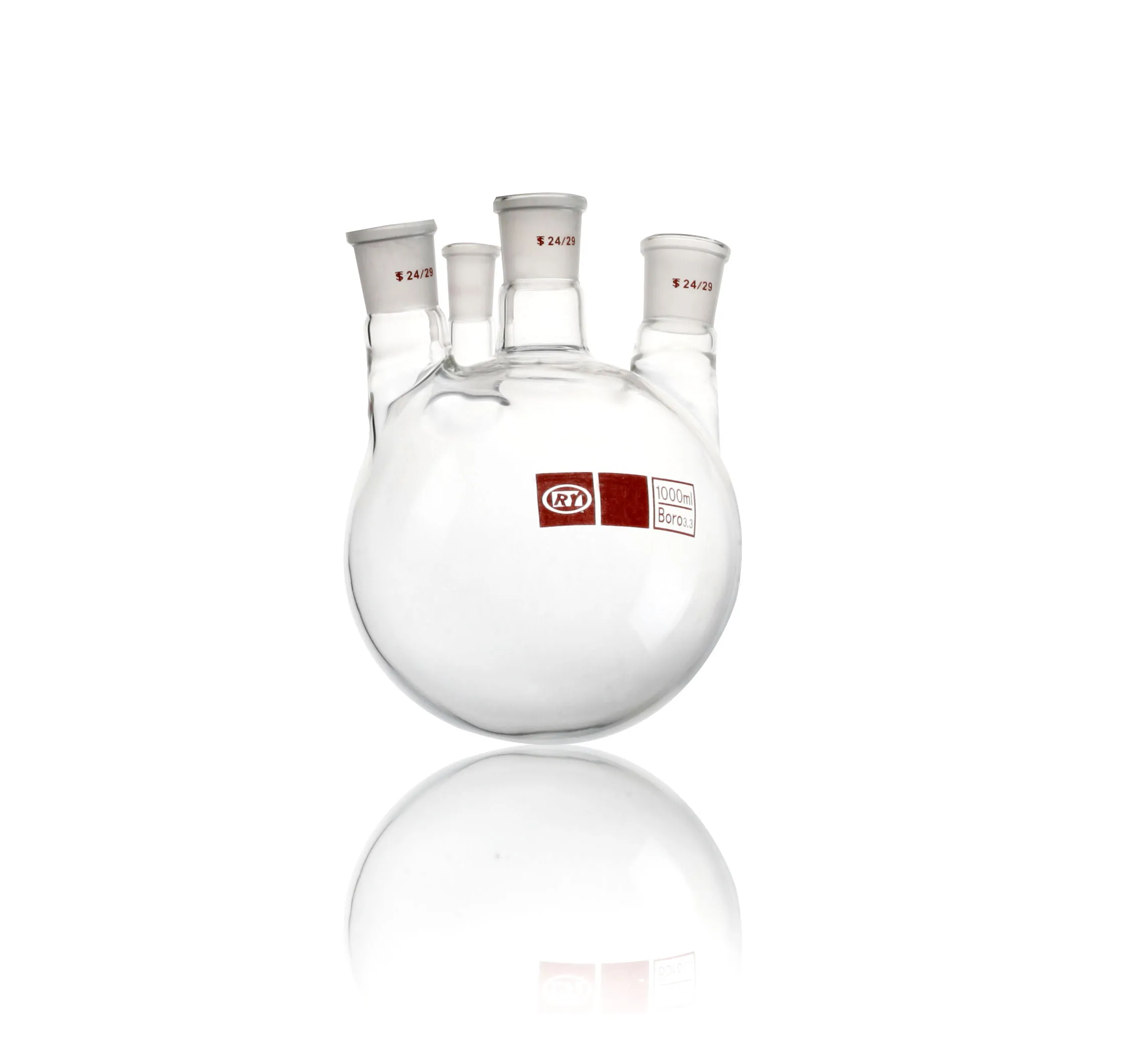 3.3 High boro glass Lab Glassware Boiling flask 4 Necks Round Bottom Flask