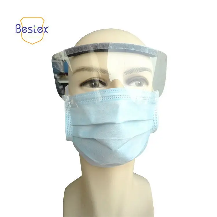 
Disposable anti fog nonwoven face mask with shield 