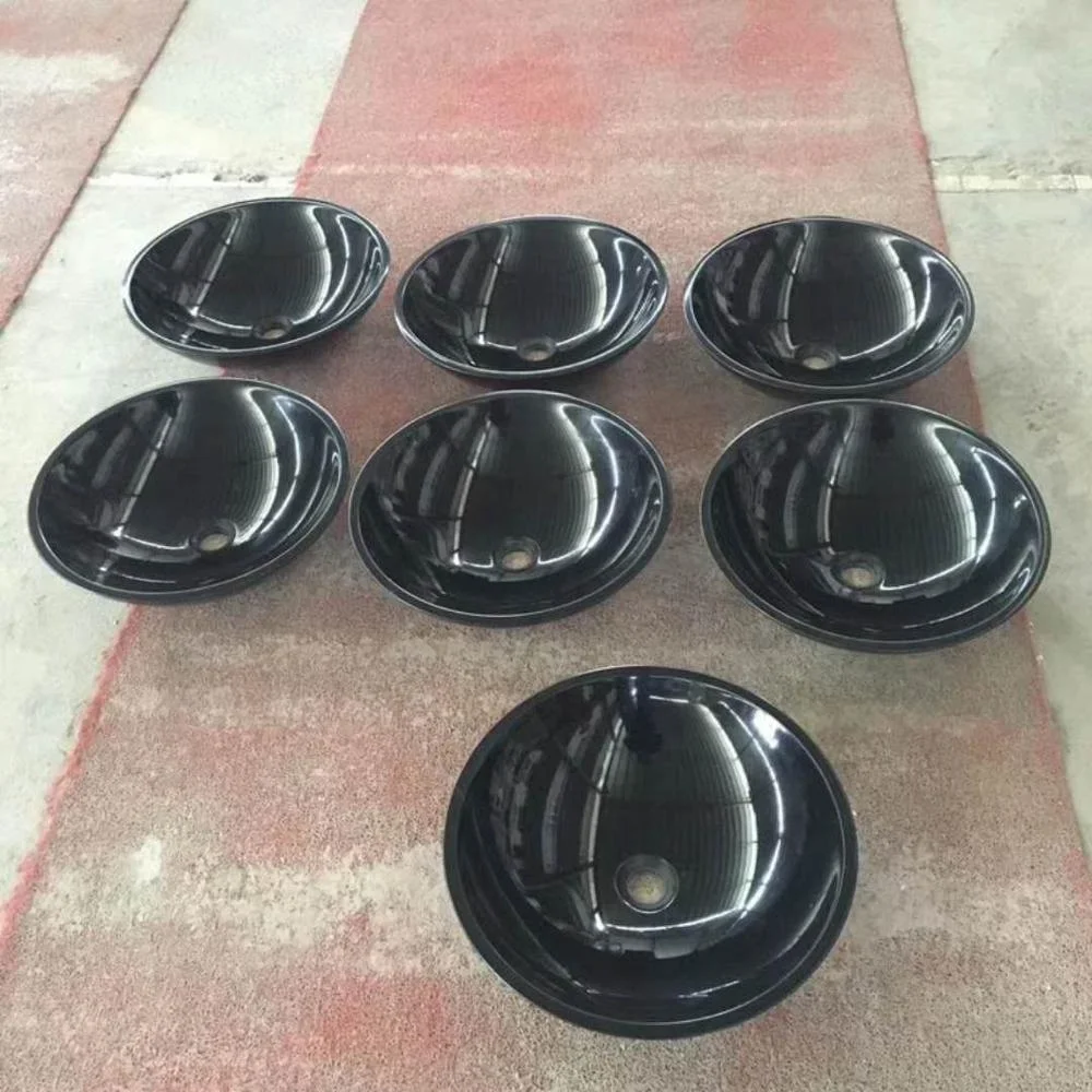 Indoor Natural Stone Black Granite Bathroom Sink