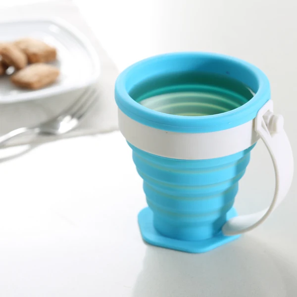 China supplier bulk 180cc collapsible silicone water coffee folding travel mug cup