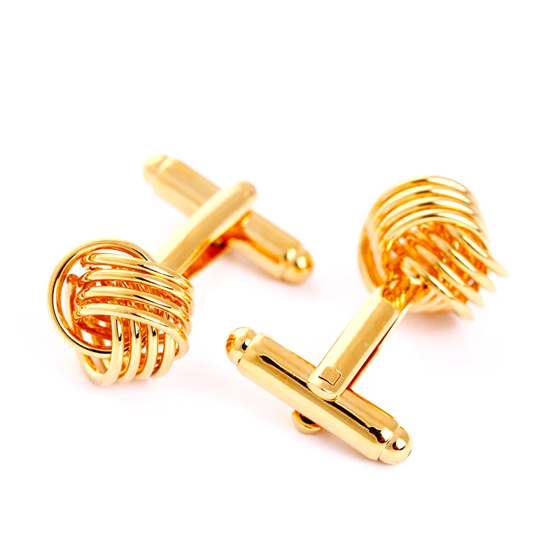 Factory Cufflinks Gold Metal Mens Knot Cufflinks