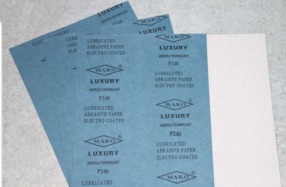 dry abrasive stearate coating sandpaper with latex paper backing for wood and metal sanding