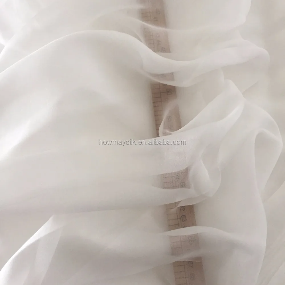 Howmay 100% чистая шелковая ткань 5,5 момме 55 см 140 см белый шелк шифон Прозрачная мягкая ткань для окрашивания или печати