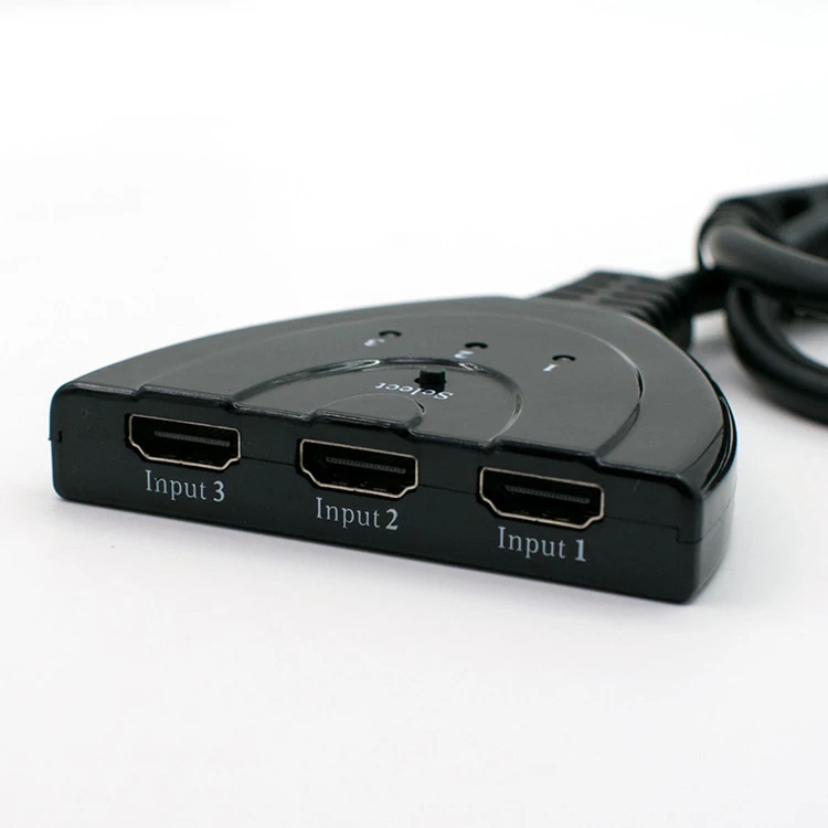 3x1 3 Port 3 input 1 output 4K HDMI Switcher HDR with Pigtail HDMI cable