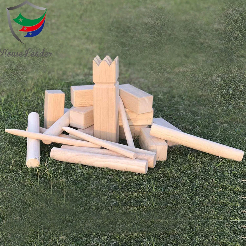 Premium Backyard Wooden Family Outdoor Standard Kubb Lawn Games Set with Carrying Bag