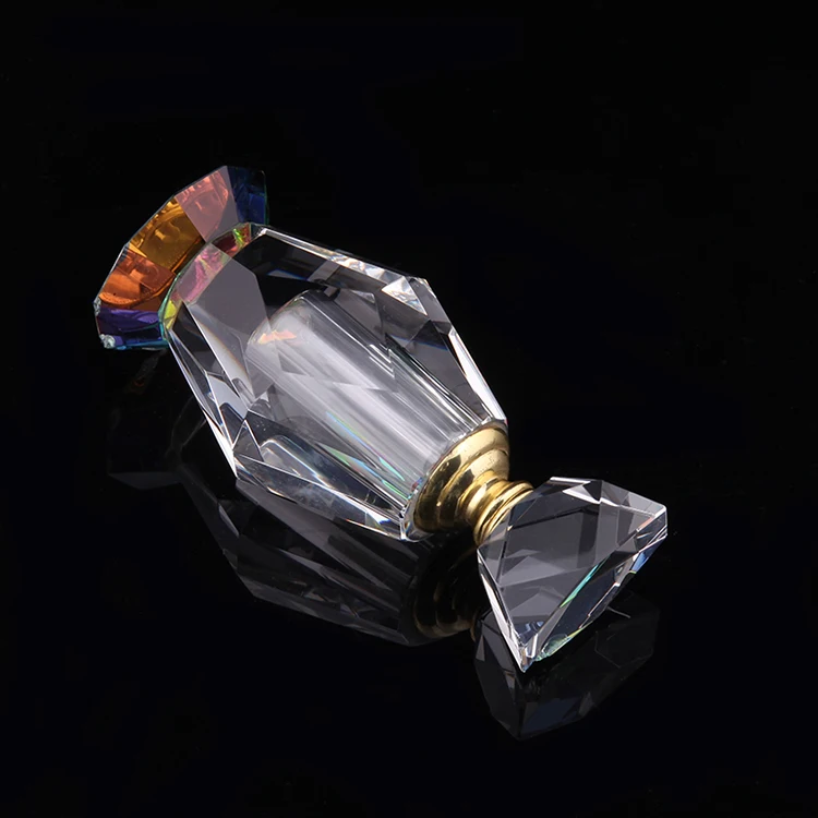 Vintage Perfume Bottle Empty Refillable Crystal Perfume Bottle with Screw Top Lid and Glass Dabbing Stick