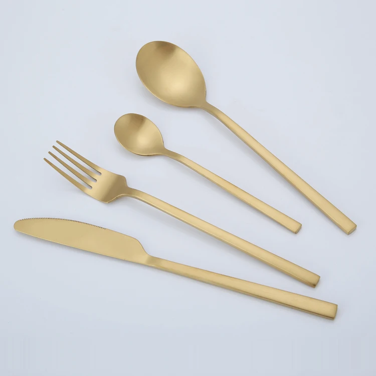 Champagne China Bulk Hot Sale Plated Stainless Steel Wedding Cutlery Flatware Gold Restaurant