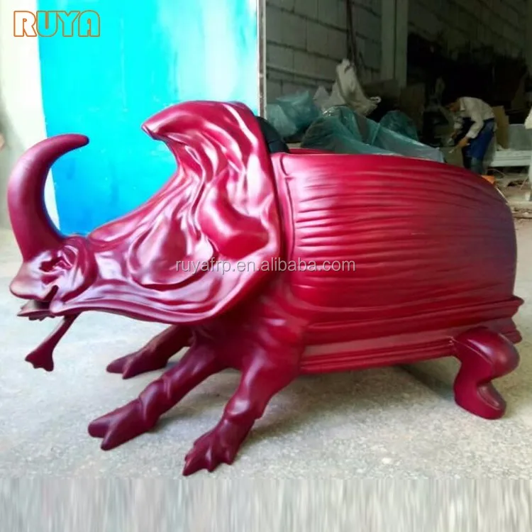 Fibreglass artist chairs designer creative animal furniture leather beatle chair for luxury hotel reception rest
