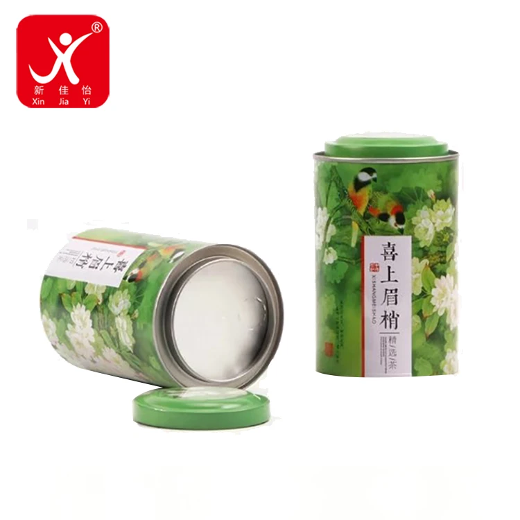 
Xin Jia Yi Packaging Tea Set Gift Boxes 2018 Cylinder Metal Gift Box Different Type Easy Open Foil Lid Packaging Set Tea Tin Can 
