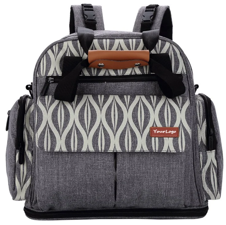 
Amazon Hot Sell Large Capacity Mommy Bag with Insulated Bottle Pockets and Pocket 