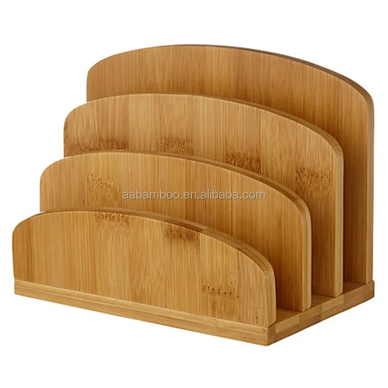 Office stationery desk organizer letter rack wood bamboo letter holder
