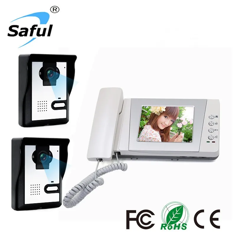 Saful TS-YP453 4 inch wired apartment video door phone intercom system