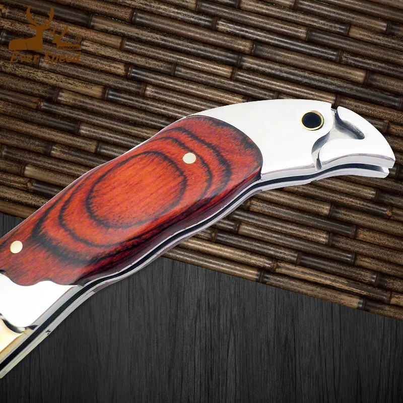 High quality camping wood pocket folding switch gear tactical knife survival tool knives tools